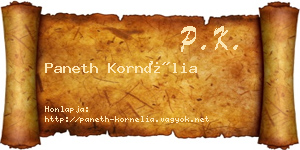 Paneth Kornélia névjegykártya